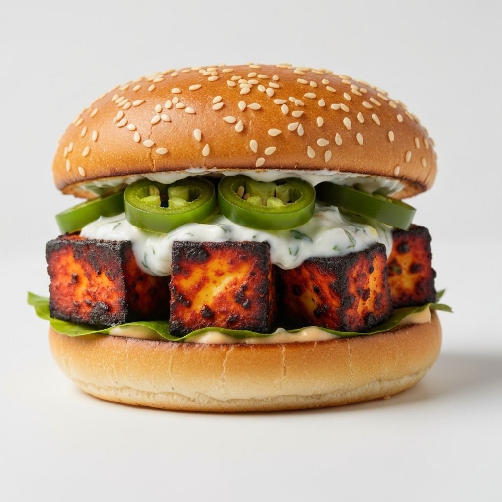 Spicy Tandoori Paneer Burger
